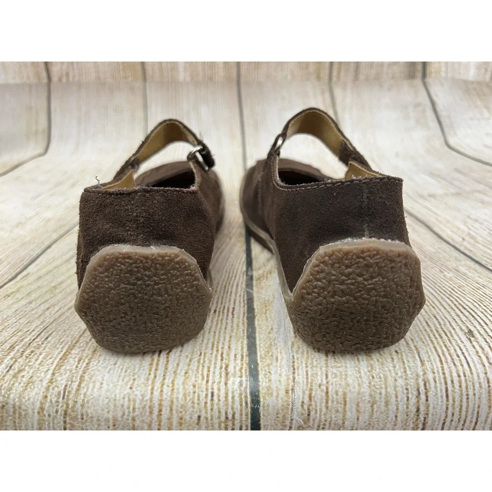 Y2K LEI Brown Leather Mary Jane Flats 7.5M Comfort Boho Cottagecore Earthy Indie